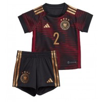 Deutschland Antonio Rudiger #2 Fußballbekleidung Auswärtstrikot Kinder WM 2022 Kurzarm (+ kurze hosen)